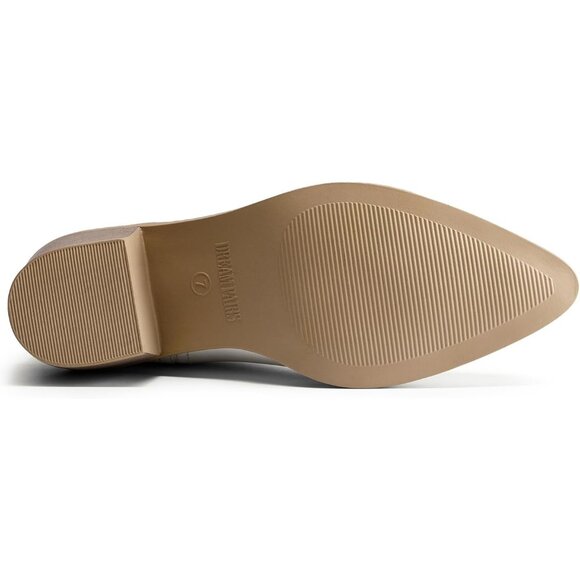 Women's White Cowgirl Boots Mid Calf Chunky Heel Slouchy & Pull-on Ankle Booties - Picture 8 of 8